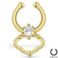 Rose Gold Plated Crystal Best Seller Septum Crescent Nose Ring